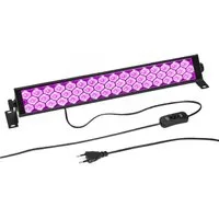 Anpro Discolicht 72W LED UV Schwarzlichtlampe mit 3 fluoreszierenden Klebebändern, 48 UV-LEDs, 72 Watt Gesamtleistung, LED-Technik, 385–400 nm Wellenlänge, UV Schwarzlicht (violett/blau), Starker Schwarzlichteffekt für fluoreszierende Materialien
