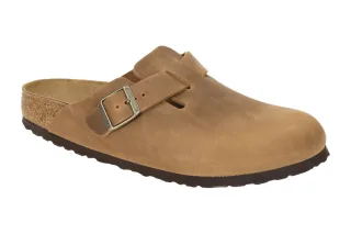 Birkenstock 1028310 Boston BS Herren Pantolette Braun Cognac Echtleder Anatom...