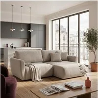 Muffo Ecksofa Bella mit Schlaffunktion Easy-Clean, mit Schlaffunktion und Bettkasten 230x165 cm, mit Armlehnen und Stauraum