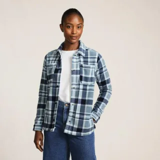Anyweather Fleece-Hemdjacke, Damen,  Blau, Polyester, by Lands' End