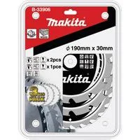 Kreissägeblatt-Satz MAKFORCE B-33906, Ø 190mm, 12Z / 24Z 3-teilig, Bohrung 30mm