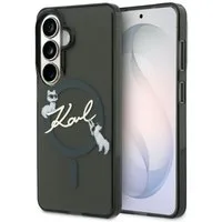 KARL LAGERFELD Handyhülle Galaxy S26 transparent schwarz MagSafe Katze Logo 6,3 Zoll, Kantenschutz