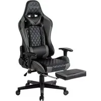 IKIDO Gaming-Stuhl Pedal-Gaming-Stuhl (Professioneller Gamingstuhl), Mit Beinauflage und Fußstütze, Eingebauter Wippmechanismus