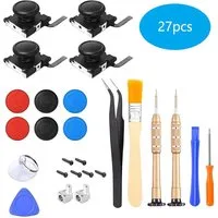 TUWENA Werkzeugkoffer 27 Switch Joycon 3D Analog Joystick Daumen-Sticks für Nintendo Ersatz (27 St)