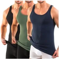 HERMKO Unterhemd 3000 (Pack, 3er) 100 % Bio Baumwolle Tank Top Basic Feinripp hergestellt in EU