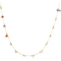 Firetti Kette ohne Anhänger Schmuck Geschenk Edelstahl Halsschmuck Halskette Edelstein, mit Naturstein
