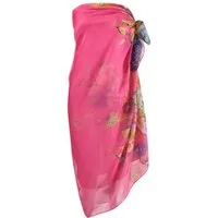Oemmn Strandrock Damen Boho Strand-Sarong –Leichter Wickelrock mit floralem Muster Strandkleid bikini Tuch, pareo tuch damen strand