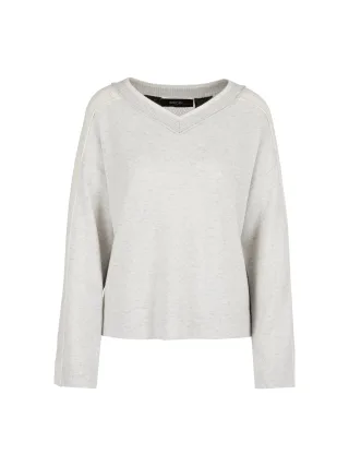 Marc Cain Sports - Gestrickter Sweater in Wolle/Kaschmir silver grey - Gr. - 38