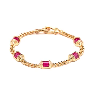 Luxenter Armband mit Zirkonia-Rubin in 18 Karat Gelbgold – Kansha