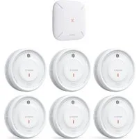 X-SENSE XS0D-MR61 Rauchmelder-Set mit Basisstation SBS50 und 6x XS0D-MR Rauchmelder (Vernetztes Rauchwarnsystem, App-Benachrichtigungen)