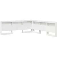 vidaXL Bett Aufbewahrungskopfteil mit Regal Weiß 200 cm Holzwerkstoff (1-tlg)