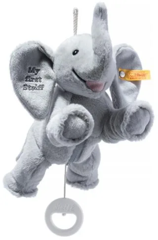 Steiff Ellie Elefant Spieluhr 25cm grau