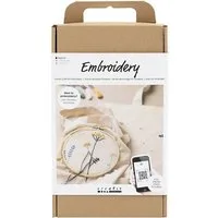 creativ company Kreativset Starter Set Sticken, Blumen-Beutel
