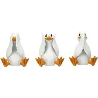 Figuren Shop GmbH Tierfigur Gänse Figuren – Nichts Böses Set Tierfiguren lustige Deko 8.5 cm Gans