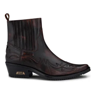 Herren Schwarz/Braun Winklepicker Cowboy-Stiefeletten