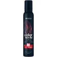 Indola Haarfestiger INDOLA Color Style Mouse Farb-Schaumfestiger Rot 200 ml, Packung, das Mousse bietet Glanz, Pflege und flexible Farbveränderung