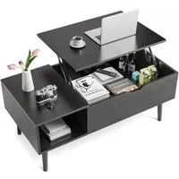 DUMOS Couchtisch Höhenverstellbar Wohnzimmertisch Ausziehbar Stauraum Coffee Table, Hölzerner höhenverstellbarer versteckter Stauraum