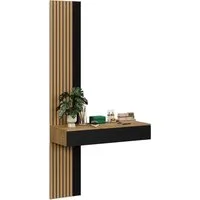 Vicco Schminktisch Melina, Eiche/Schwarz, 100 cm mit 2 Schubladen (1-St)