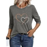 PYLIKE Langarmshirt Shirts Damen Casual animal Print Ausgefallene bequemes Langarmshirt Geeignet für den täglichen Gebrauch im Büro und zu Hause