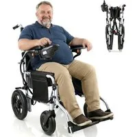 Vankel Elektrorollstuhl klappbar leicht elektr Rollstuhl 500W max.150 kg Sitzbebreitung 50cm, mit 360°-Joystick, 12° Steigfähigkeit & Anti-Kipp-Rädern