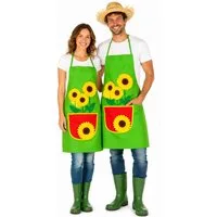 Das Kostümland Kostüm Gärtnerschürze mit Sonnenblumen, Grillschürze Karneval Party