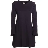 Vishes Tunikakleid Langarm Tunika Kleid Damen Jersey Baumwolle Zipfelsaum Alternative Mode, Boho, Hippie, Ethno, Festival