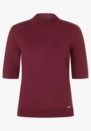 MORE & MORE - Turtleneck-Pullover mit kurzen Ärmeln rot - Gr. - 36
