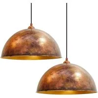 Bamyum Pendelleuchte Hängelampe Kupferfarbe, E27, Handgemalt Vintage Industrial Style Lampe, ohne Leuchtmittel
