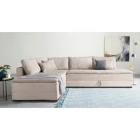Home affaire Ecksofa Night & Day L-Form, B: 321 cm, mit Dauer-Schlaffunktion 180x200 cm, Bettfunktion, Bettkasten, Topper & 3 Zierkissen, Boxspringbett in Cord