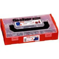 FixTainer - DUOPOWER & DUOSEAL + Schrauben, Dübel hellgrau/rot, 275-teilig