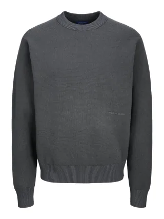 JACK&JONES - JORVESTERBRO KNIT CREW NECK SN iron gate - Gr. - S