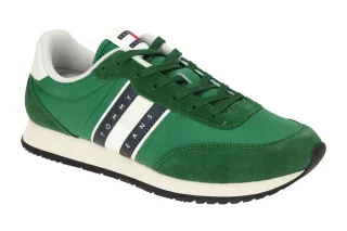 Tommy Hilfiger EM01351 L2P Herren Sneaker Gr?n Terrain Velourleder Textil Gum...
