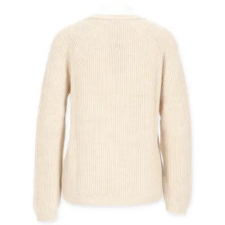 Halsüberkopf Accessoires - Pullover Rundhals feine Rippe sahne - Gr. - m
