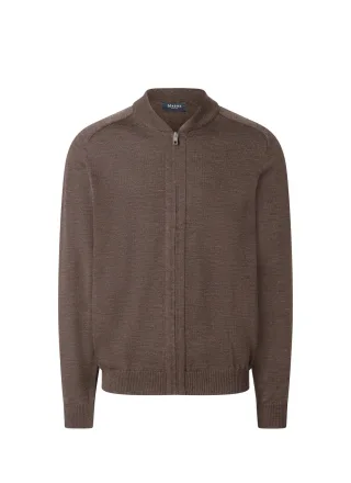MAERZ Muenchen - Strickjacke Zip 1/1 Arm field brown - Gr. - 52