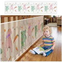 BlingBin Schutznetz 79x300cm Treppen Schutznetz, Treppengeländer Sicherheitsnetz Kinder, BxL: 0.79x3 m, (1er Set, 1-St., Material: Verdicktes Polyestergewebe), Safety Net für Balkongeländer und Treppengeländer, Baby Balkonnetz
