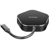 DUB-M420 4-in-1 USB-C Hub mit HDMI/USB-C Ladeanschluss, USB-Hub schwarz/silber
