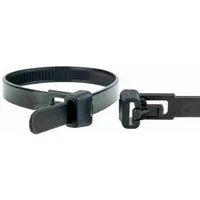 KLASEBO® Kabelbinder 100 Kabelbinder wiederlösbar 300 x 7,6mm schwarz