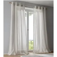 Kutti Vorhang Brondby (1 St), Ösen, halbtransparent, Leinenstruktur, Landhausgardine Leinenoptik Natur