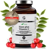 QIDOSHA Vegane Eisen Kapseln mit Acerola Hartkapsel, 1 er 120 St., 89.7 g, Mit Curryblatt-Eisen und Acerola