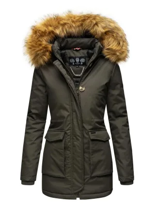 Navahoo Damen Winterjacke Schneeengel Princess – Klassisch, Warm & Mit Abnehmbarem Kunstfellkragen