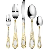 Karcher Besteck-Set Boston 72-teilig (72-tlg), Edelstahl, 72-teilig für 12 Personen, Edelstahl, dekorvergoldet