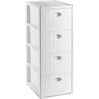 Kreher Rollcontainer mit 4 Schüben im Rattan Design (Schmale) (Farbe wählbar)
