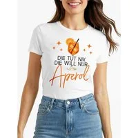 MoonWorks Print-Shirt Damen T-Shirt Spruch - will nur Aperol - Kostümidee Mädelsabend JGA mit Print