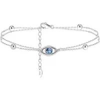 Suzan Gold Silberarmband 925 Silber BlueAura Evil Eye Kugeldetails