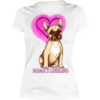 Art & Detail Shirt T-Shirt Französische Bulldogge Mamas Liebling mit Herz für Damen Nachthemd