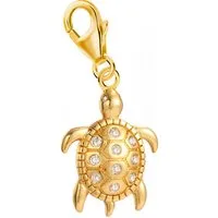 Goldene Hufeisen Charm-Einhänger Schildkröte Charm 925 Silber Gold vergoldet Anhänger für Armband, 18K Gelbgold vergoldet