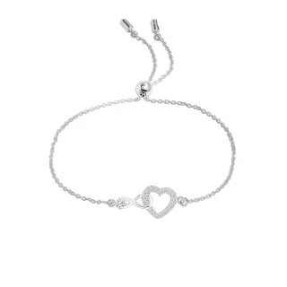 Damen Infinity Herzarmband mit Zirkonia in 925 Sterling Silber BIPU020