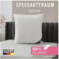 SPESSARTTRAUM 3-Kammer-Kopfkissen Premium, Füllung: 100% Gänsedaunen, Klasse 1, Downpass zertifiziert (Aussenkammern), Bezug: 100% Baumwolle, Made in Green, Hausstauballergiker geeignet, Seitenschläfer, Rückenschläfer, gute Stützkraft, Seitenschläfer