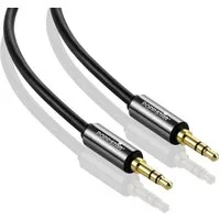 Poppstar Klinkenkabel vergoldet mit 3,5mm Klinke Audio-Kabel, 3,5-mm-Klinke, (300 cm), für Lautsprecher Kopfhörer Smartphone Auto Radio
