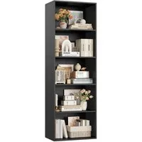 Homfa Bücherregal Regal mit 5 Fächern, 159cm Bücherschrank Standregal, verstellbare Ablagen